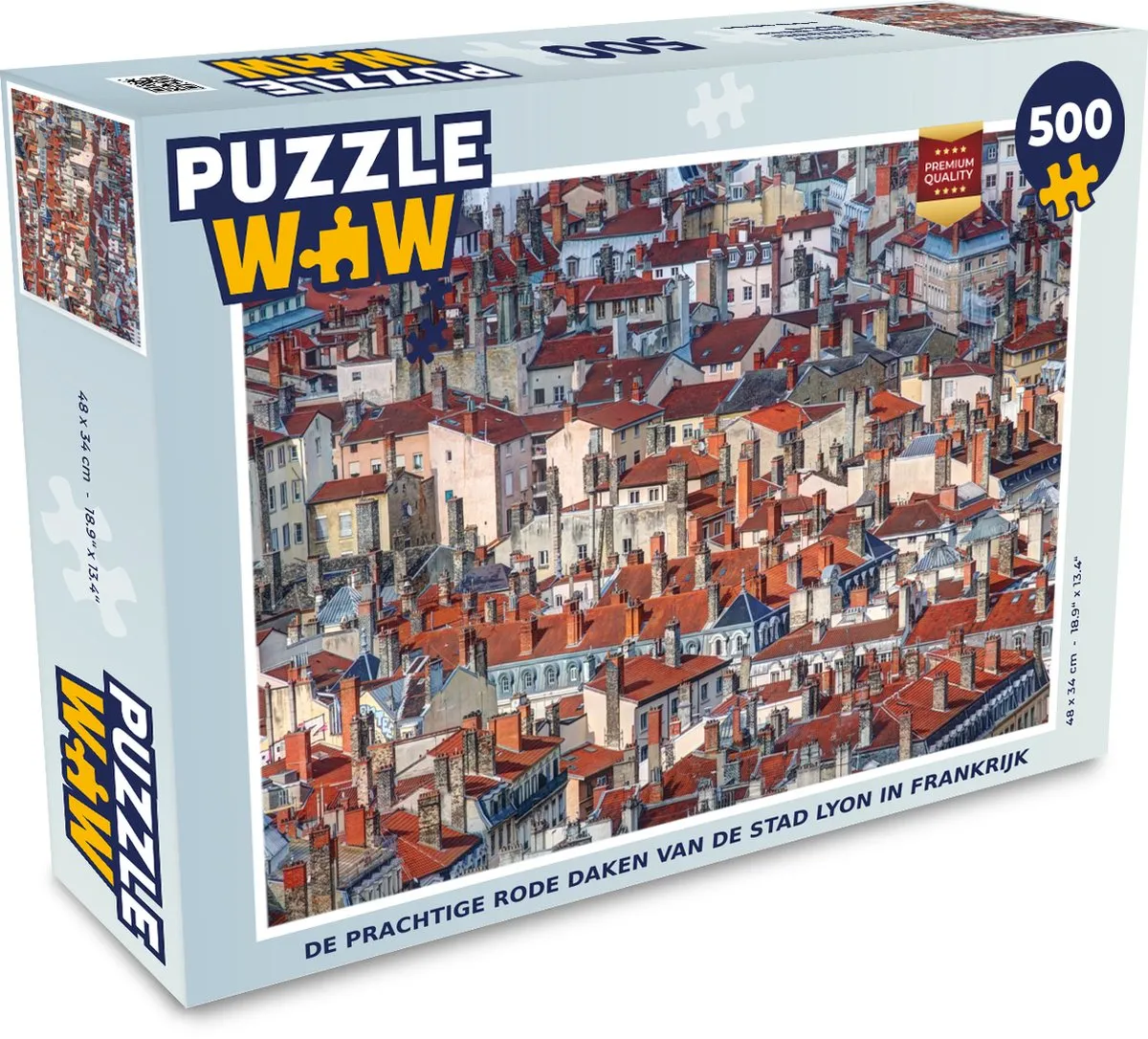 PuzzleWow Lyon Rode Daken Legpuzzel 500 Stuks - Multicolor