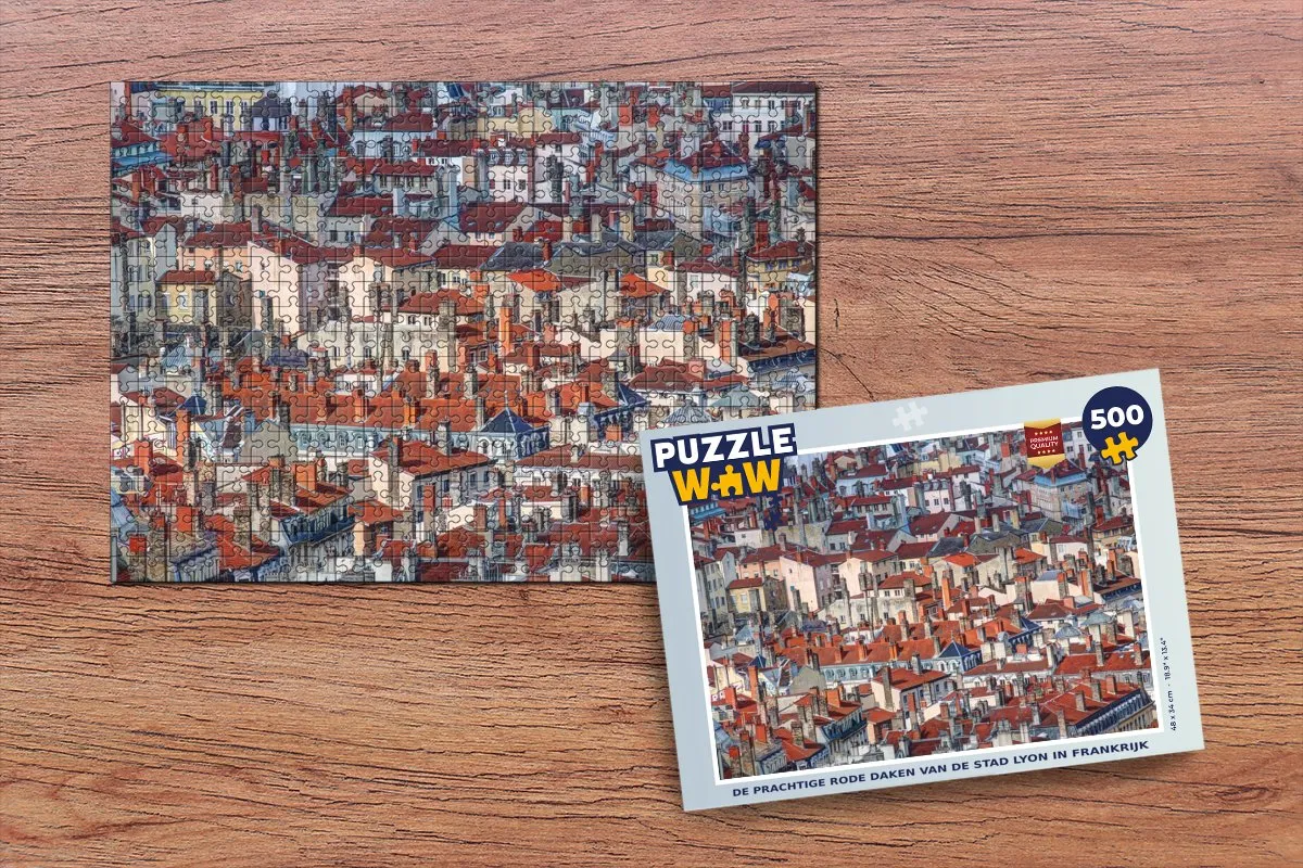 PuzzleWow Lyon Rode Daken Legpuzzel 500 Stuks