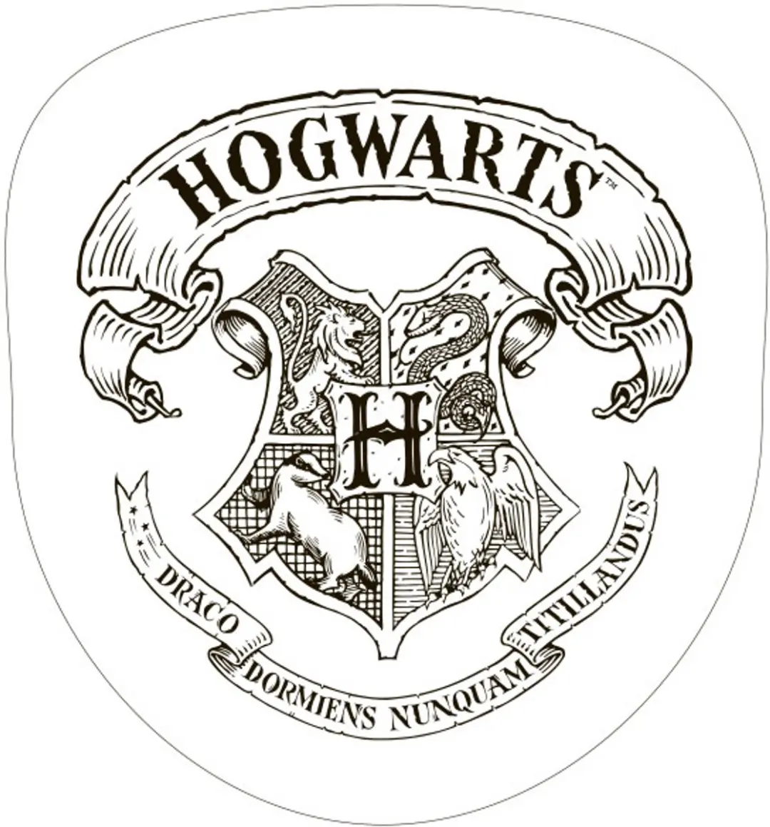 Harry Potter Hogwarts logo sierkussen wit 34X36 cm