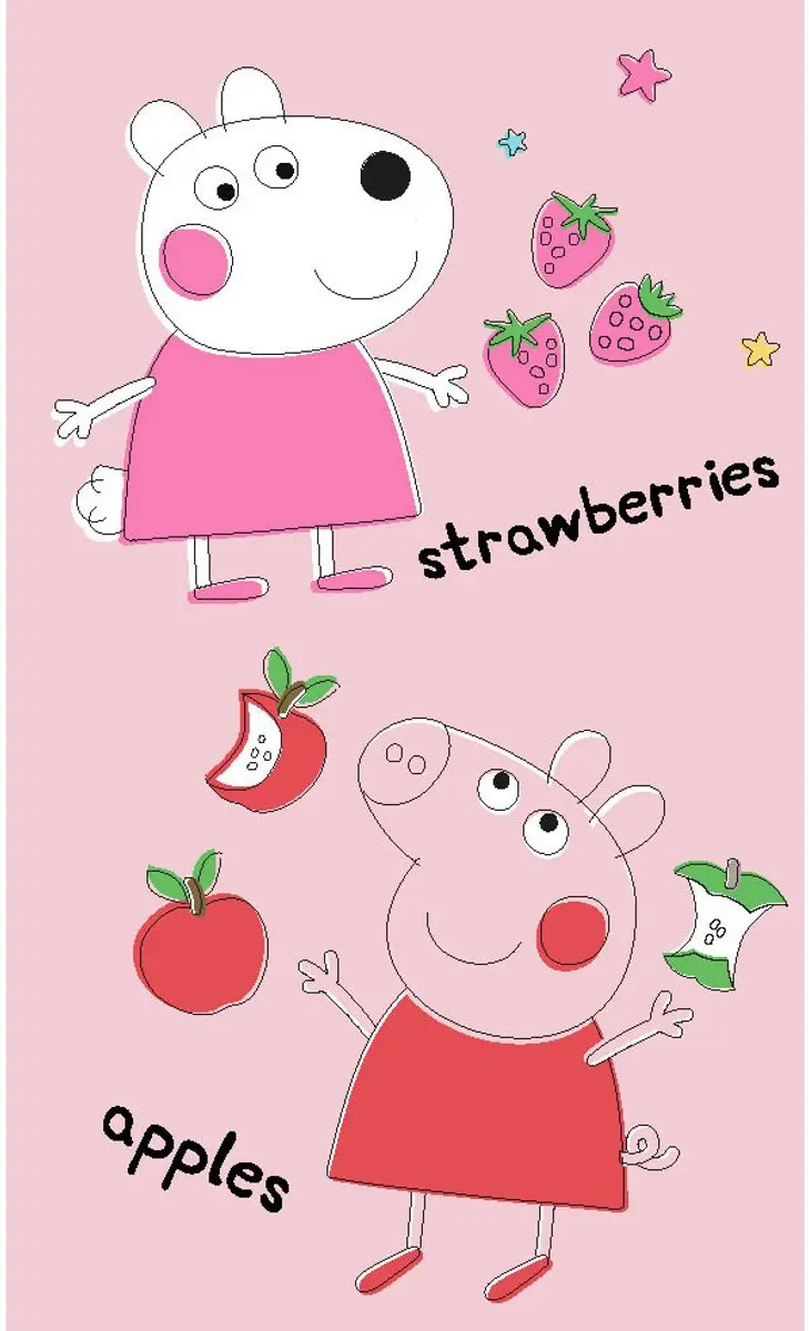 Peppa Pig Fruits handdoek, gezichtshanddoek, handdoek 30x50 cm