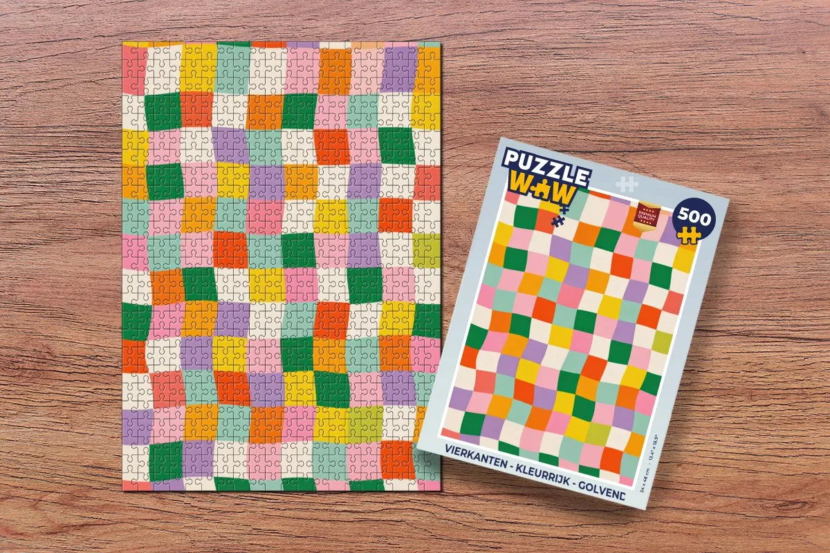 PuzzleWow Vierkanten Legpuzzel 500 Stuks - Kleurrijk