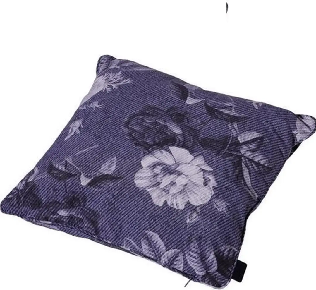 Madison sierkussen 50x50 cm Rib Denim flower blue
