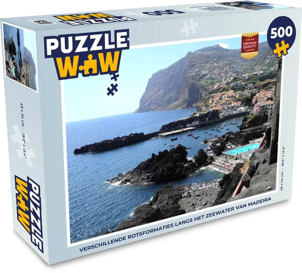 PuzzleWow Legpuzzel Madeira Rotsformaties 500 Stuks - Multicolor