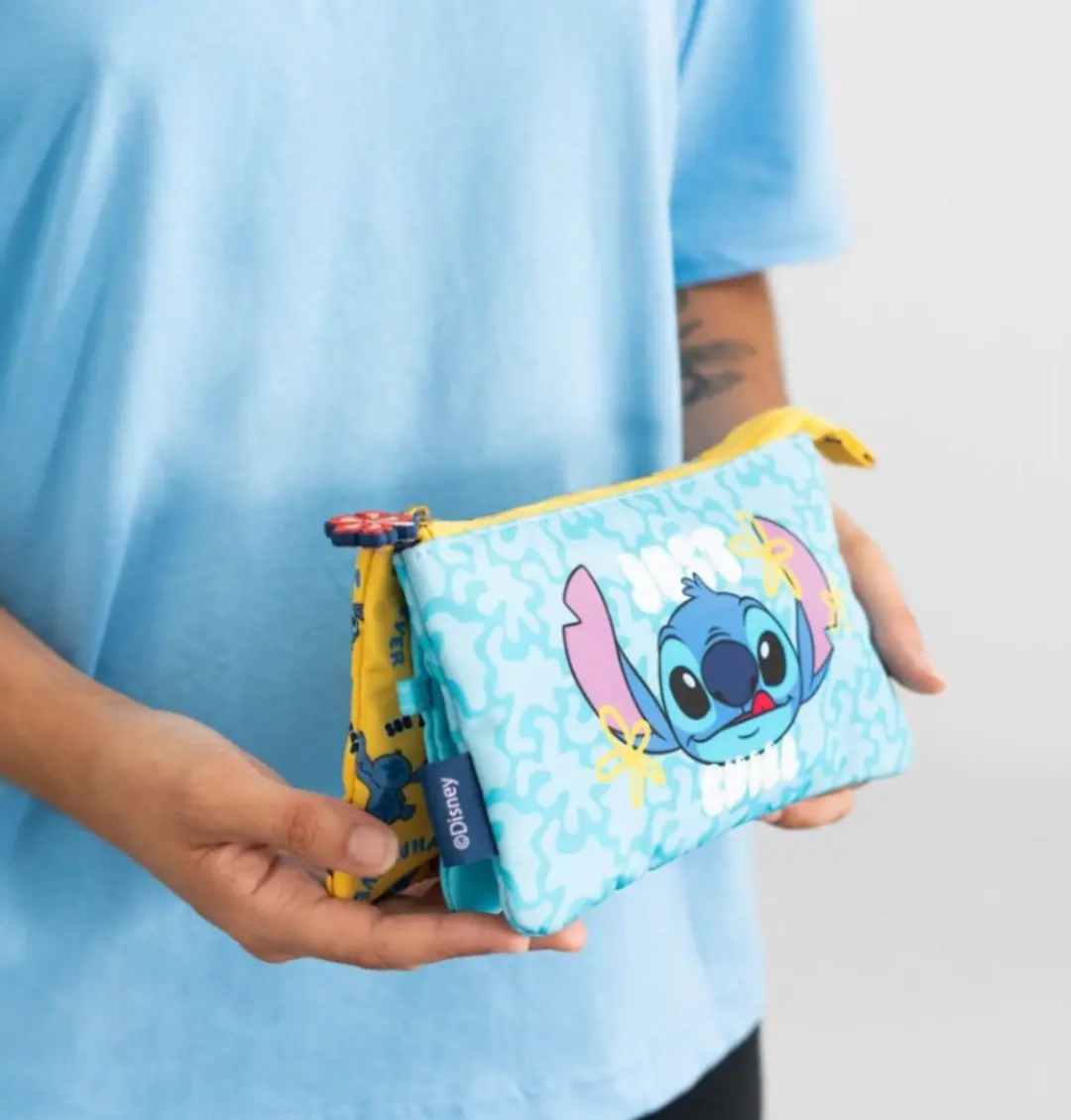 Disney Stitch Tropical Etui 3 Vakken - Turquoise - afbeelding 2 van 6