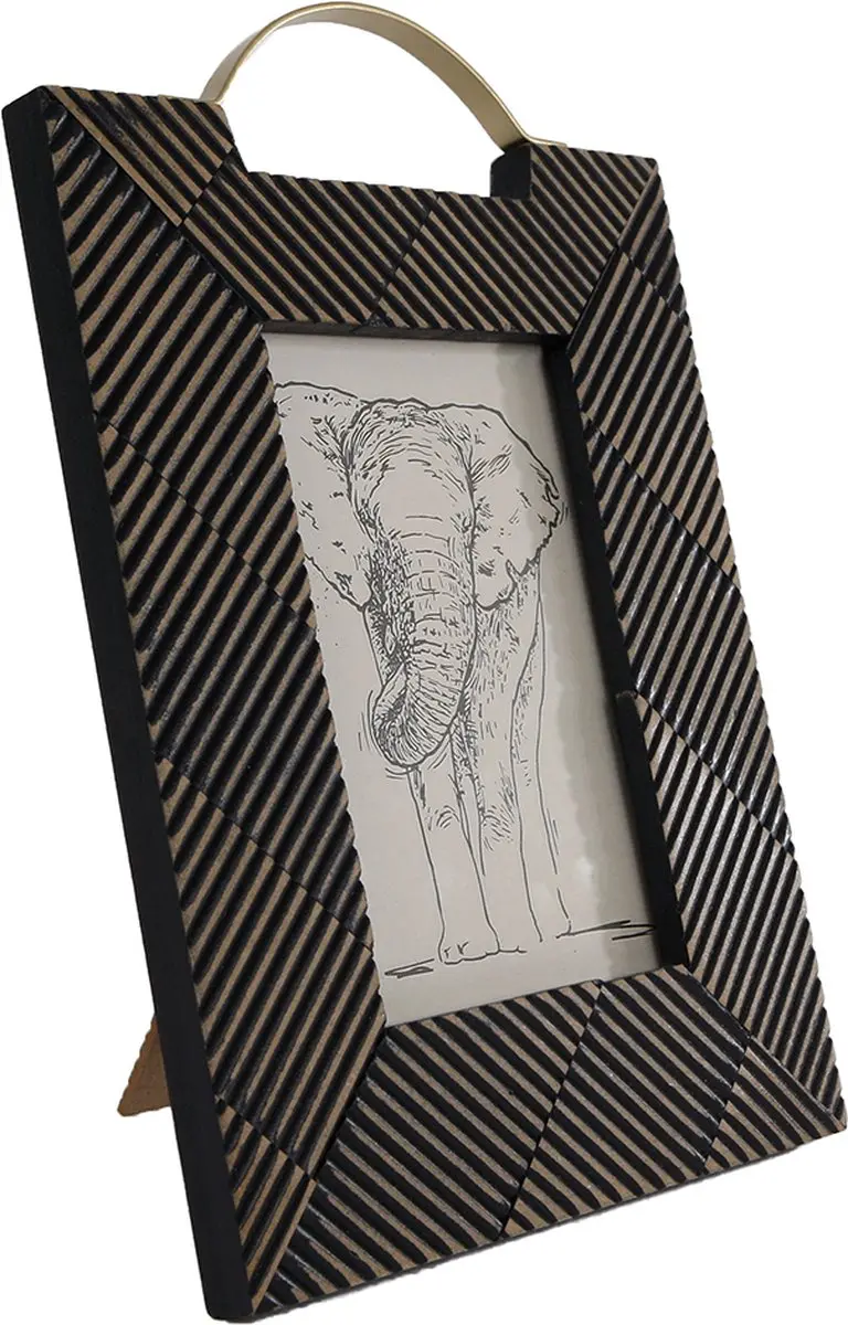 Fotolijst "Lines" S bruin  polystone 18x1,5x25,5cm