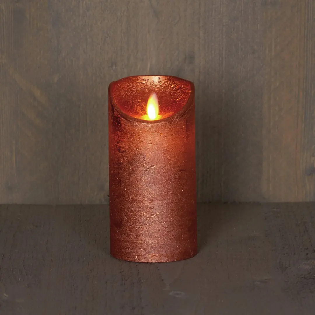Anna's Collection LED kaars koper H15xD7,5cm - afbeelding 2 van 4