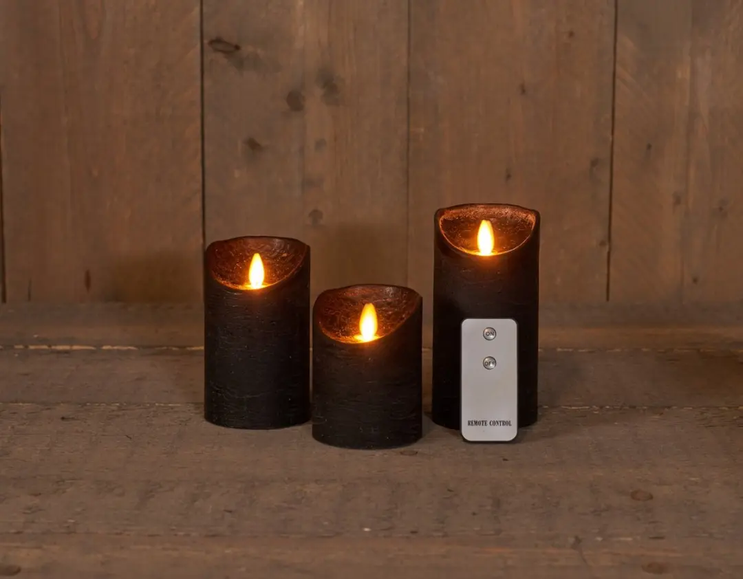 Anna's Collection LED Kaarsen Zwart - 3 Stuks - afbeelding 6 van 6