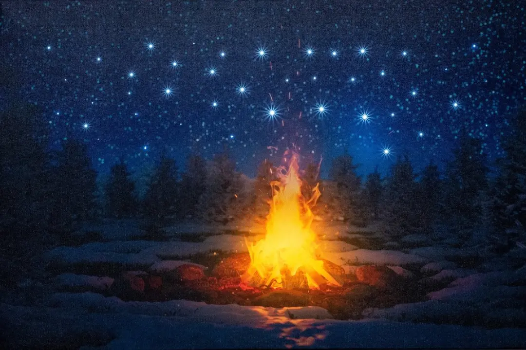 Anna's Collection Fire Led Canvas 38x58cm