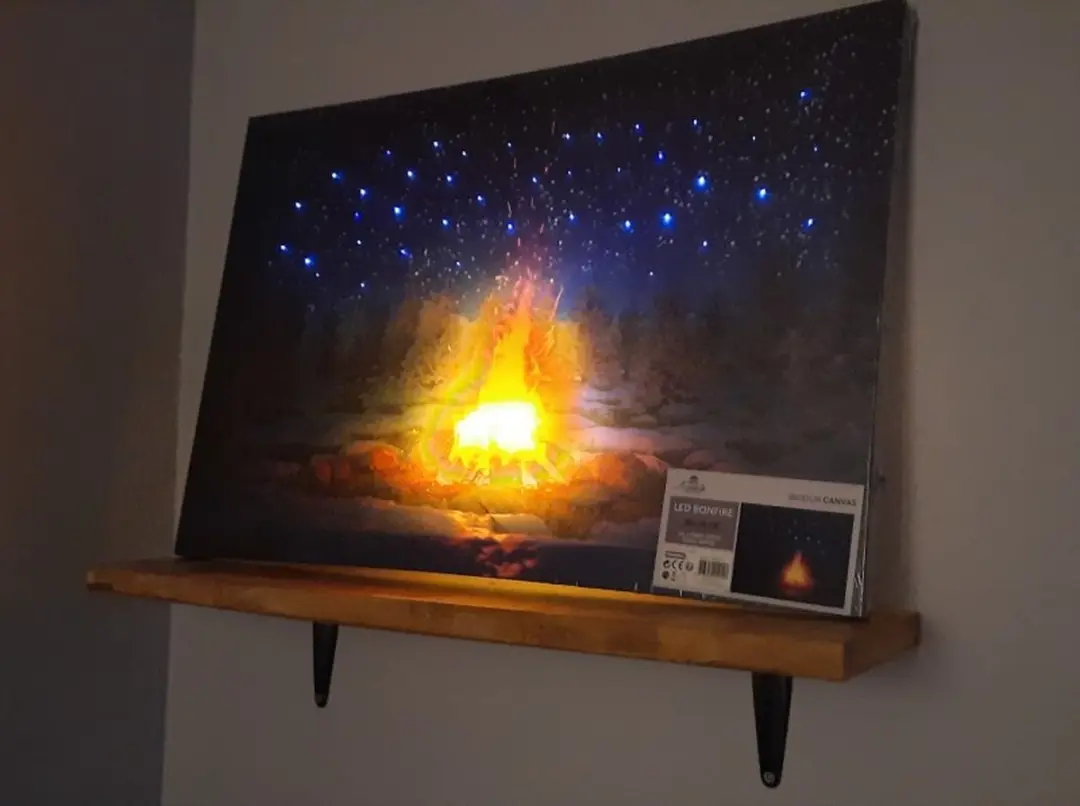 Anna's Collection Fire Led Canvas 38x58cm - afbeelding 2 van 3
