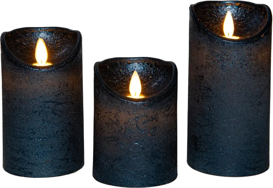 Anna's Collection LED Stompkaarsen Metallic Blauw