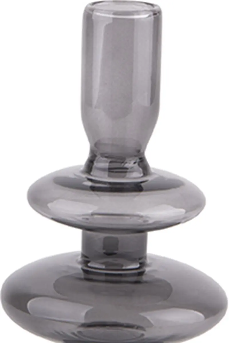 Present Time Kandelaar Glas Ringen Zwart Klein - afbeelding 2 van 6