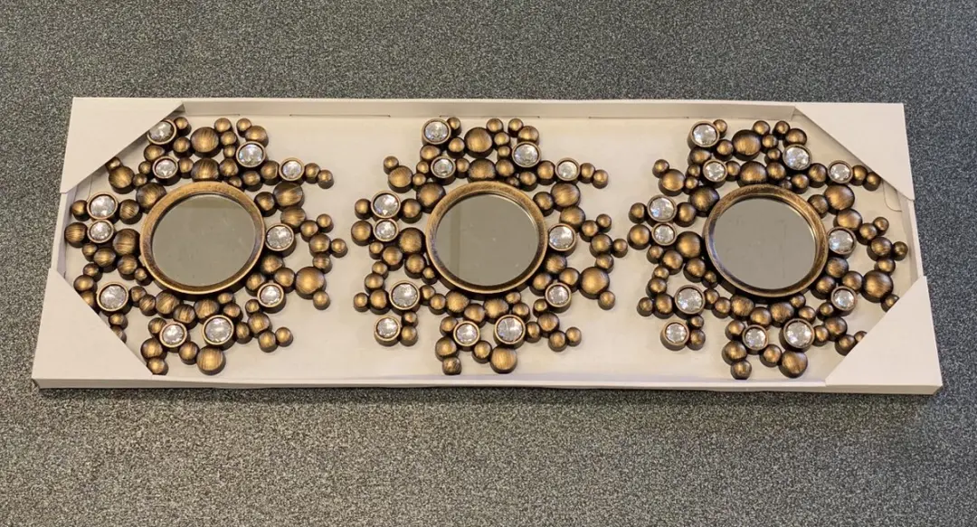 Set van 3 ronde wandspiegels