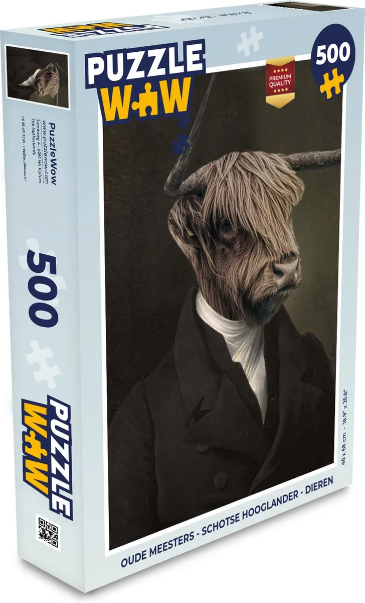 PuzzleWow Oude Meesters Schotse Hooglander Legpuzzel 500 Stuks