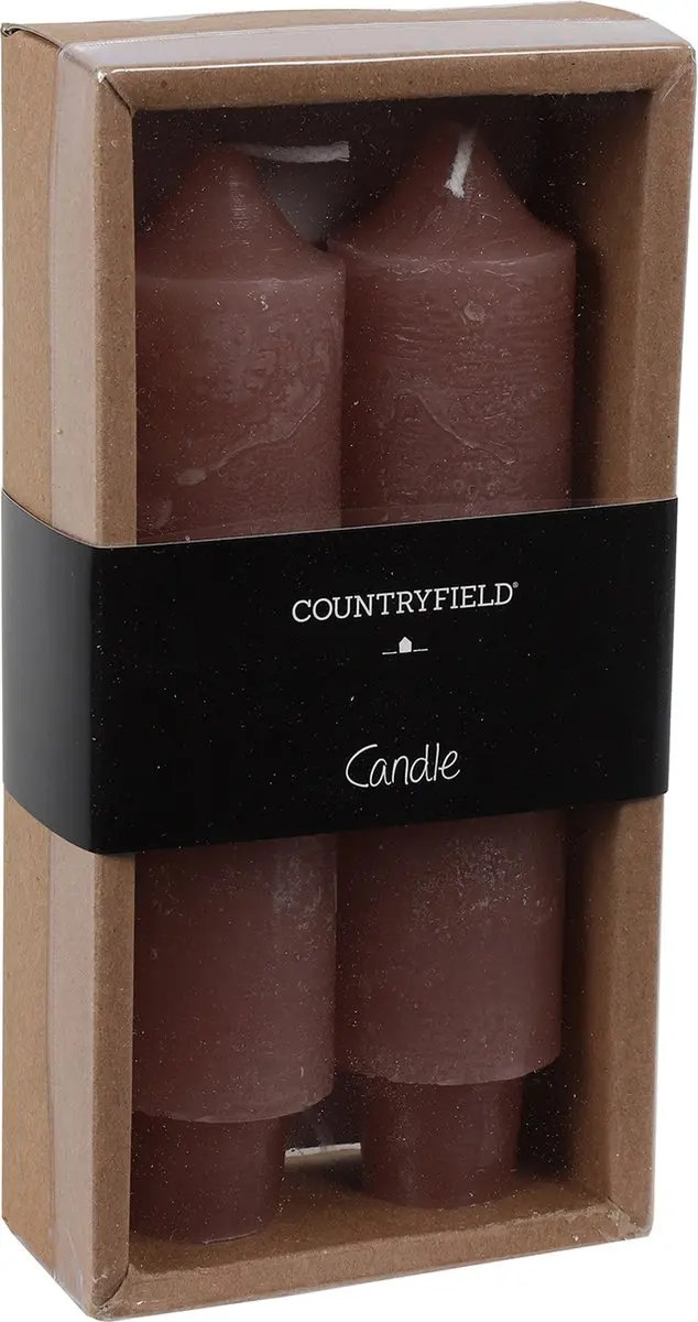 Countryfield Kaars Vela 15,5 X 3,5 Cm Wax roze 2 Stuks