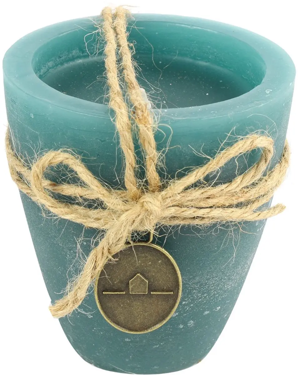 Countryfield - Kaars beker - Tonnie S - Petrol - Hoogte 9 cm