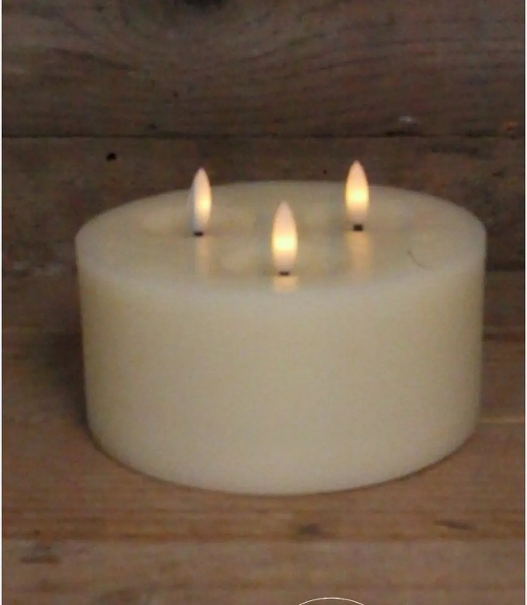 3 pits creme led kaars, Led kaars , 3 pits kaars, kaars, Countryfield kaars