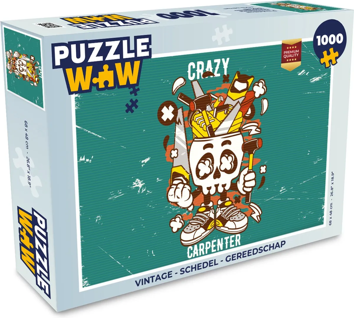 PuzzleWow Vintage Schedel Legpuzzel 1000 Stuks - Multicolor