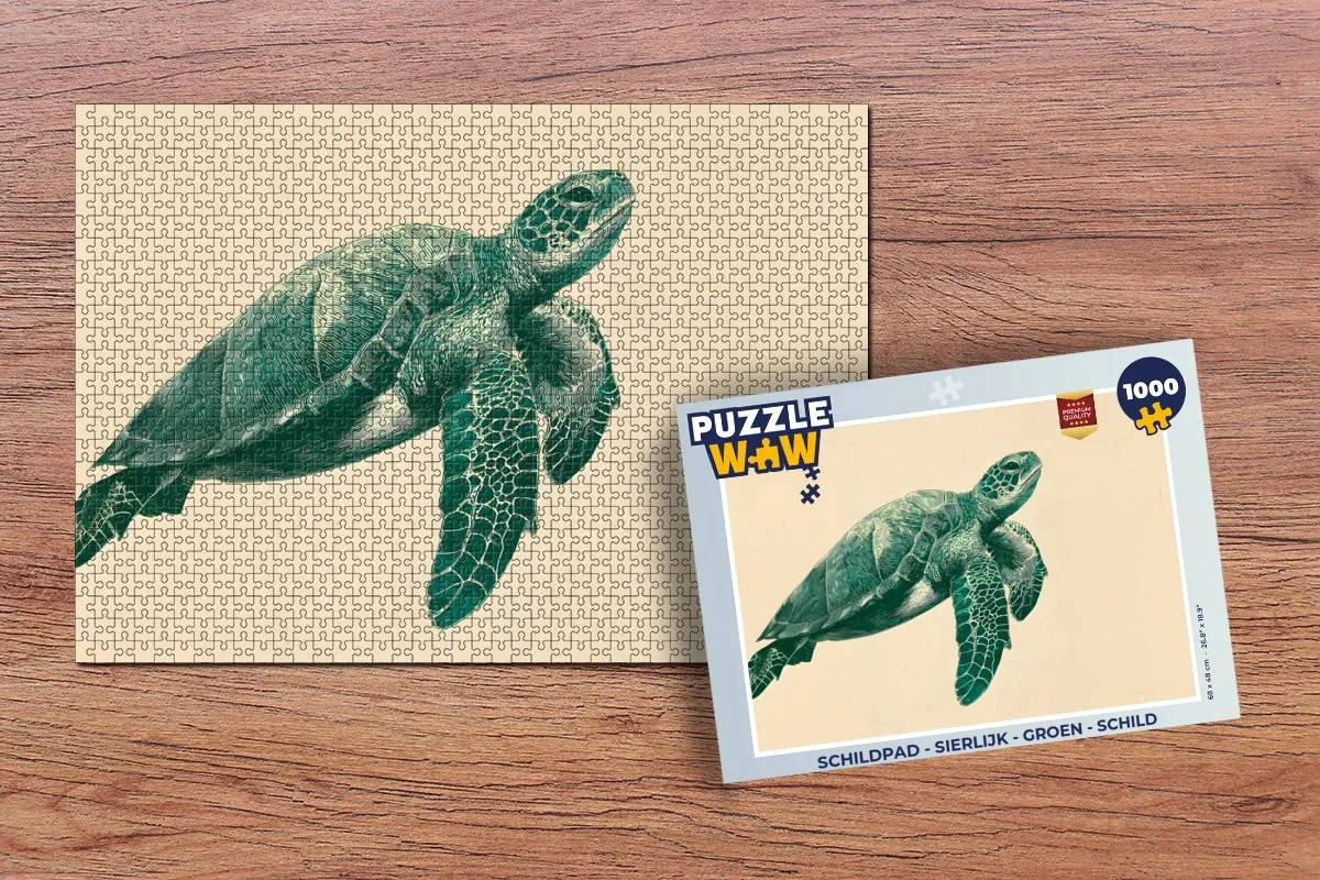 PuzzleWow Schildpad Legpuzzel 1000 Stuks - Groen