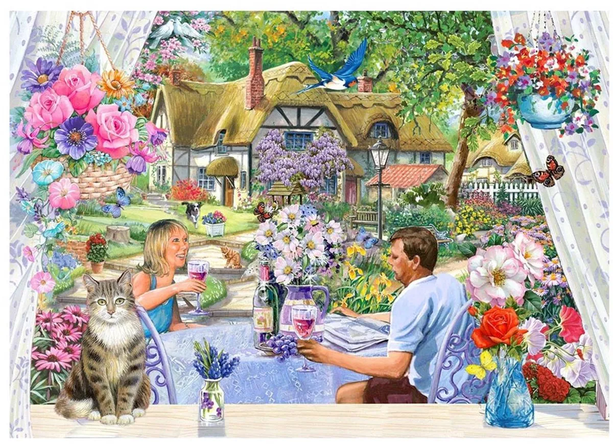 House Of Puzzles Enjoying the Garden Puzzel 500 Stuks