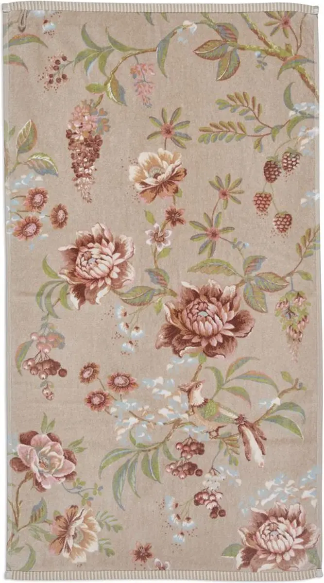 Pip Studio Secret Garden Handdoek 55x100cm - Khaki - afbeelding 3 van 3