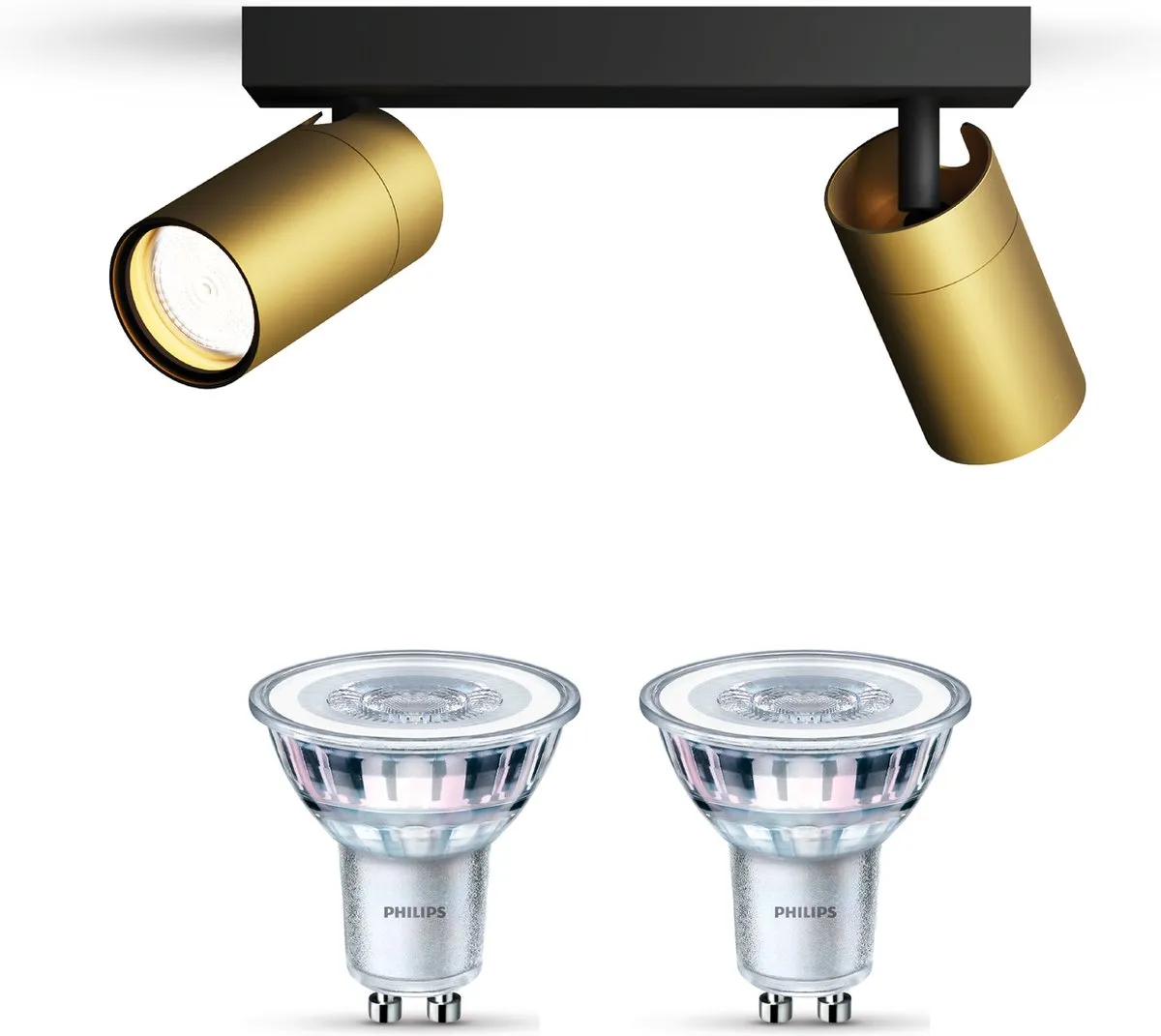Philips Idris Opbouwspot Badkamer 2x GU10 Warmwit