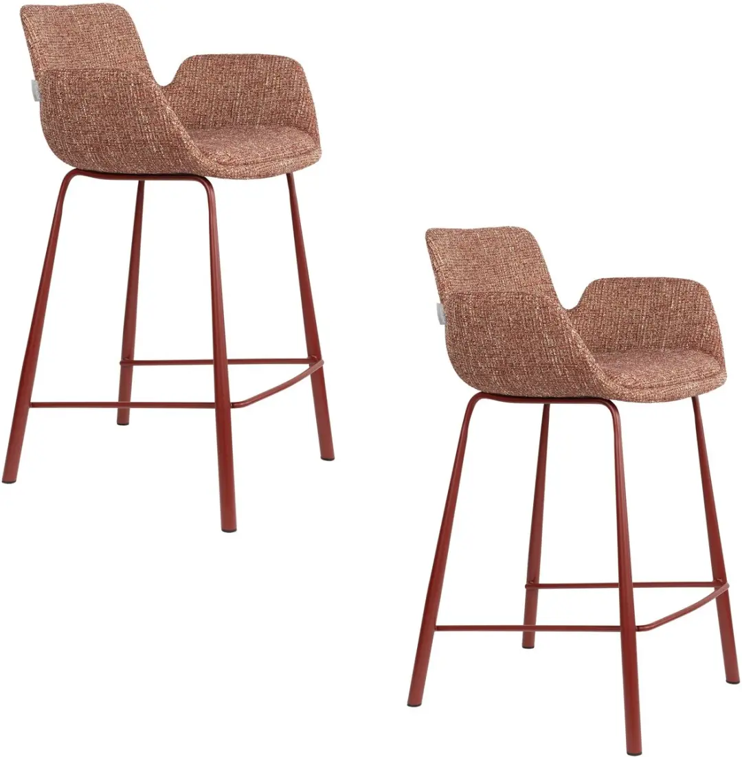 Zuiver Brit Barkrukken rugleuning 67,5 cm Rood