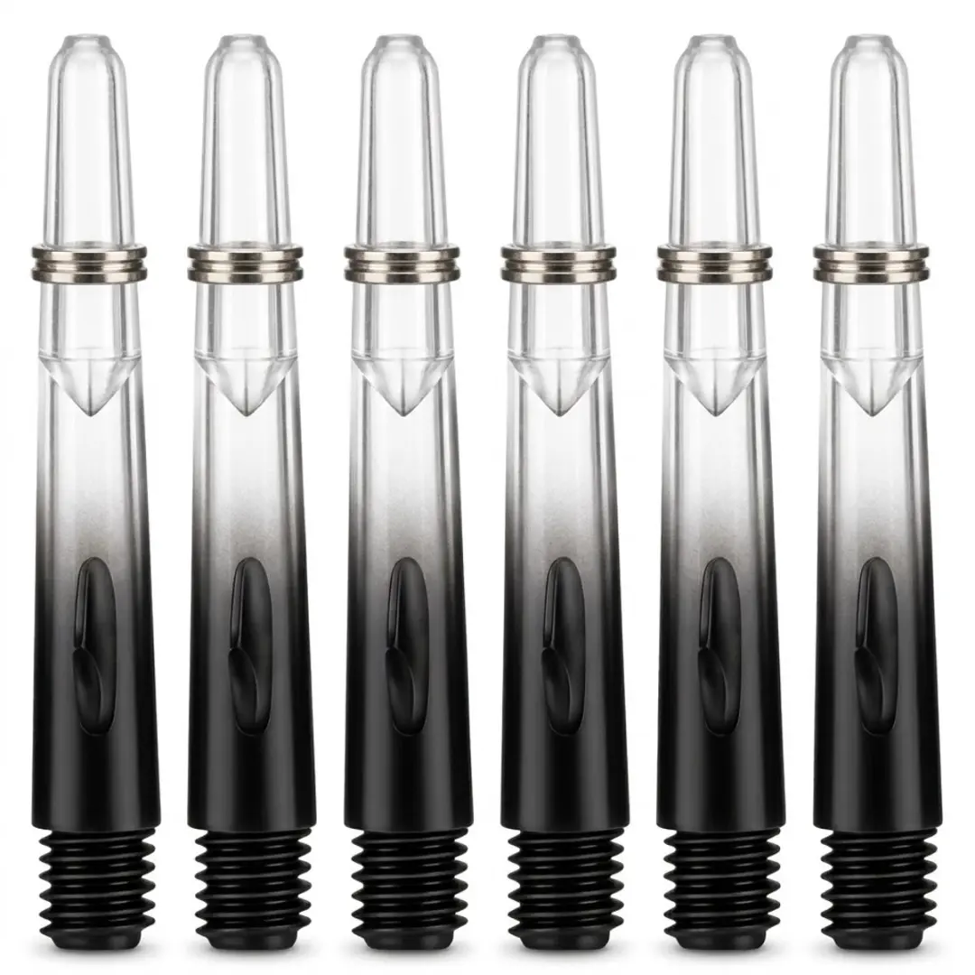 Zwart grijs transparant kunststof dart shafts 40mm dart shafts set voor heren en