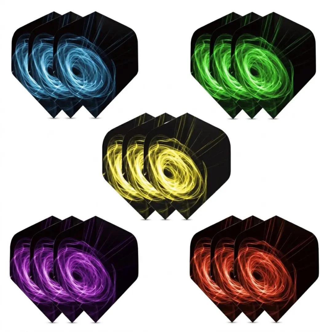 Multicolor dart flights set unisex swirl patroon 15 stuks dart flights flight wi