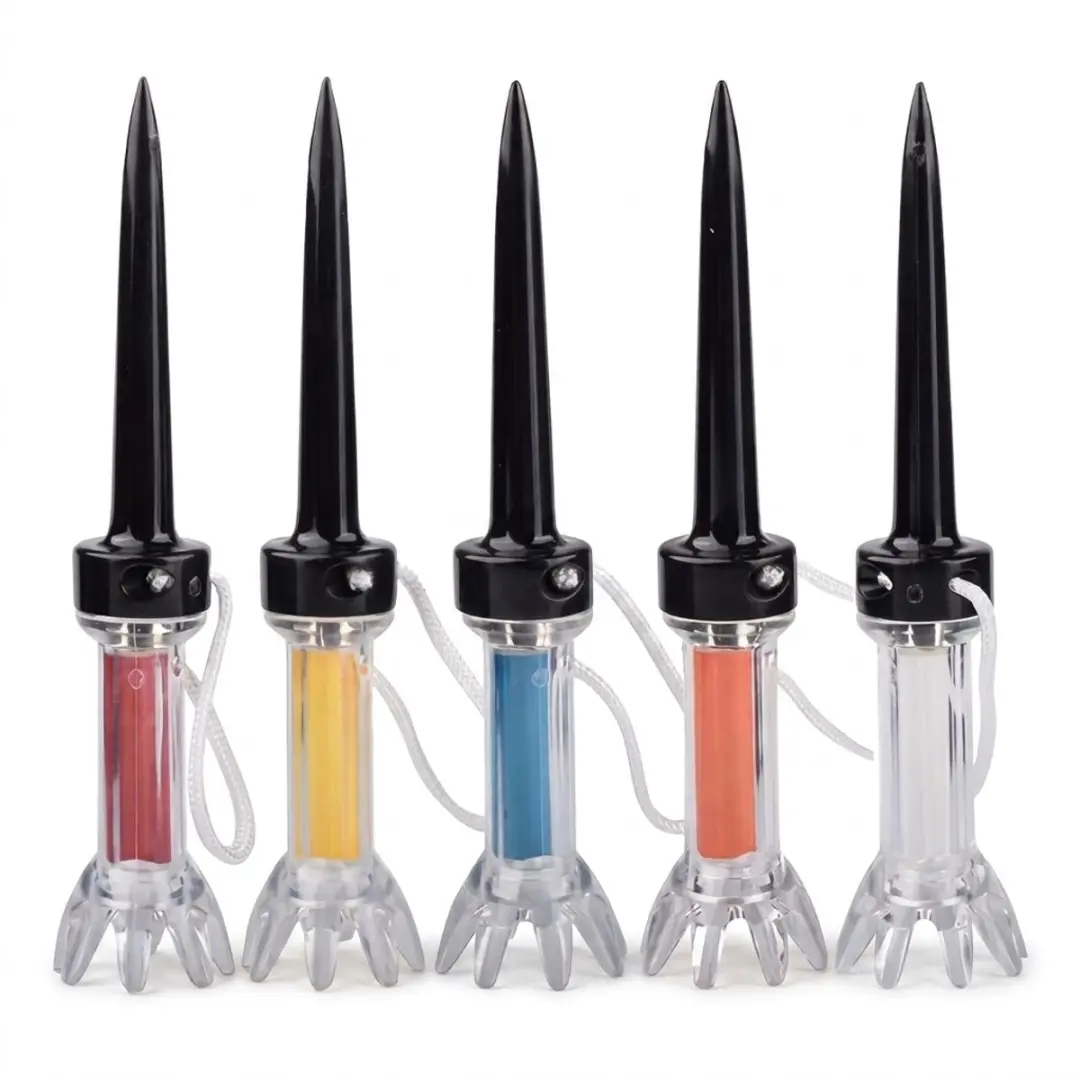 Zwarte magnetische plastic golf tees set 5 stuks 85 mm