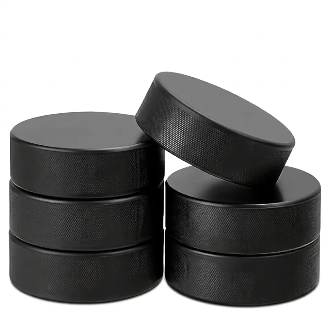 Zwarte ijshockeypucks 6 stuks