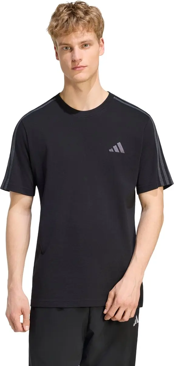 Adidas Sportswear Essentials 3-Stripes Single Jersey T-Shirt Met Logo Links