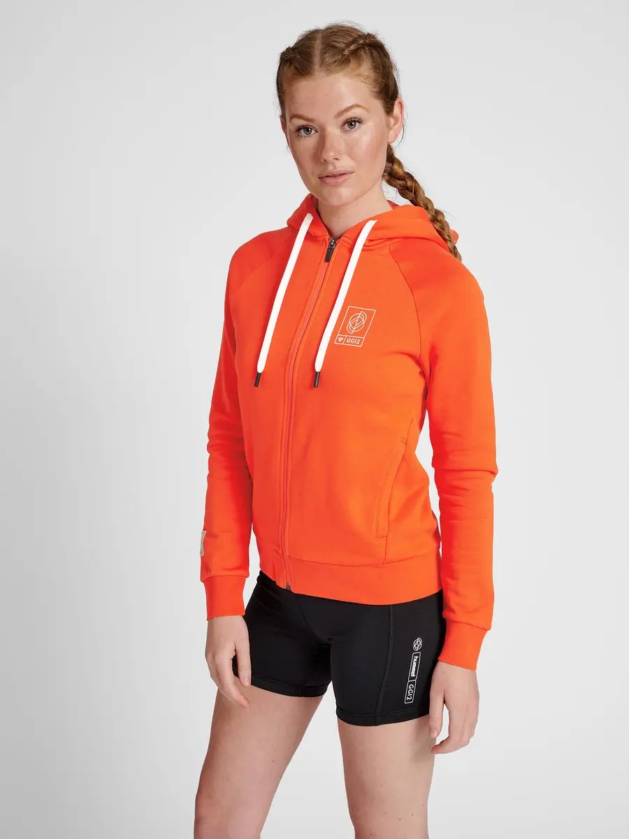 Hummel HMLGG12 Sweat Zip Hoodie - Cherry Tomato - afbeelding 5 van 6