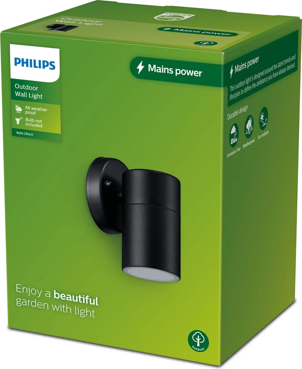 Philips Kylis Wandspot GU10 - Zwart - afbeelding 6 van 6