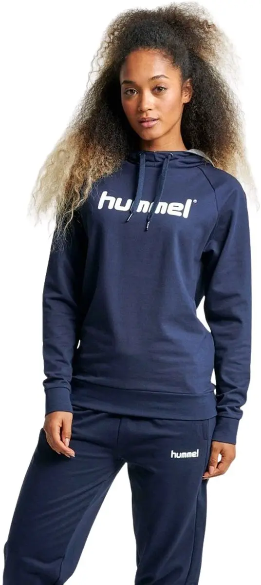 Hummel Go Cotton Logo Hoodie Dames - Marine XS - afbeelding 3 van 6