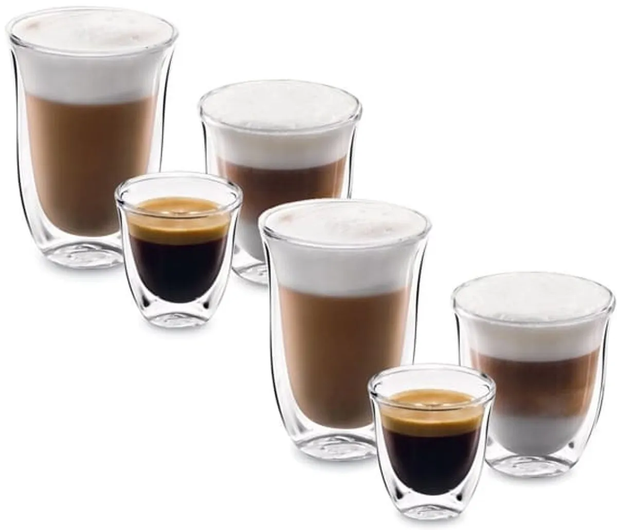 De'Longhi Kopjes Fancy Collection - 6 Stuks (2x Espresso, 2x Cappuccino, 2x Melk)