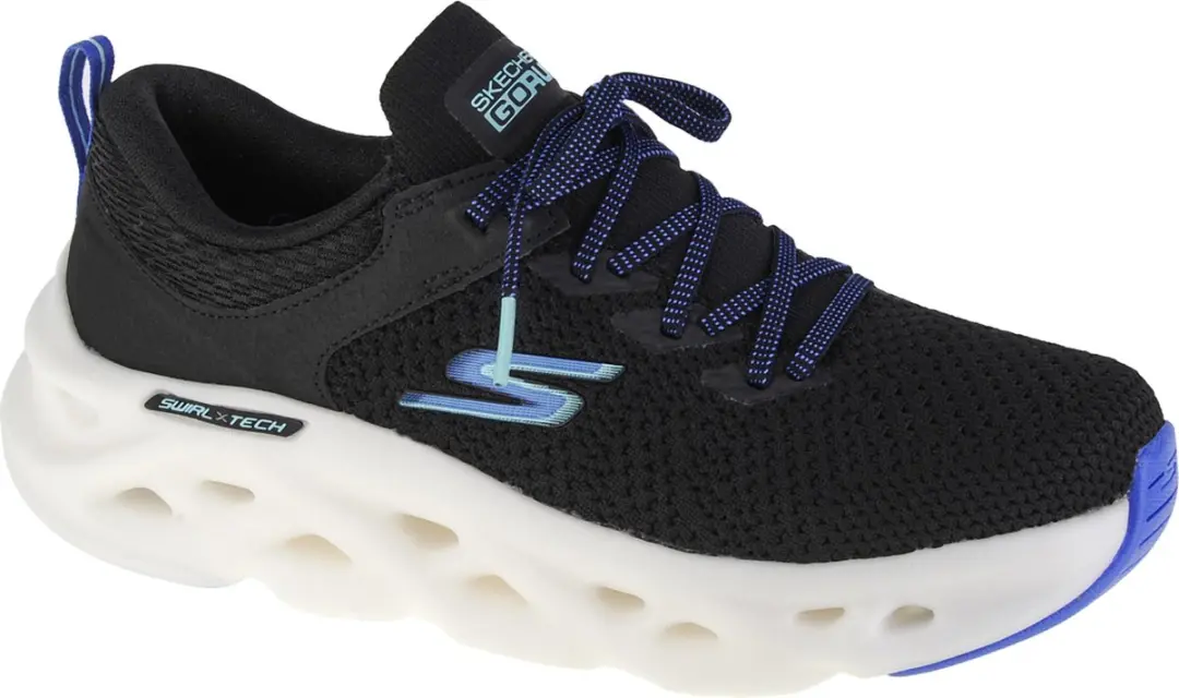 Skechers Go Run Swirl Tech-Dash Charge, Vrouwen, Zwart, Hardloopschoenen, maat: