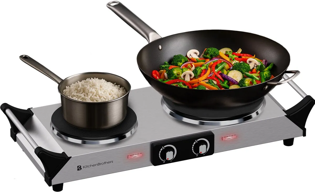 KitchenBrothers KB680 Elektrische Kookplaat 2 Pits 2500W