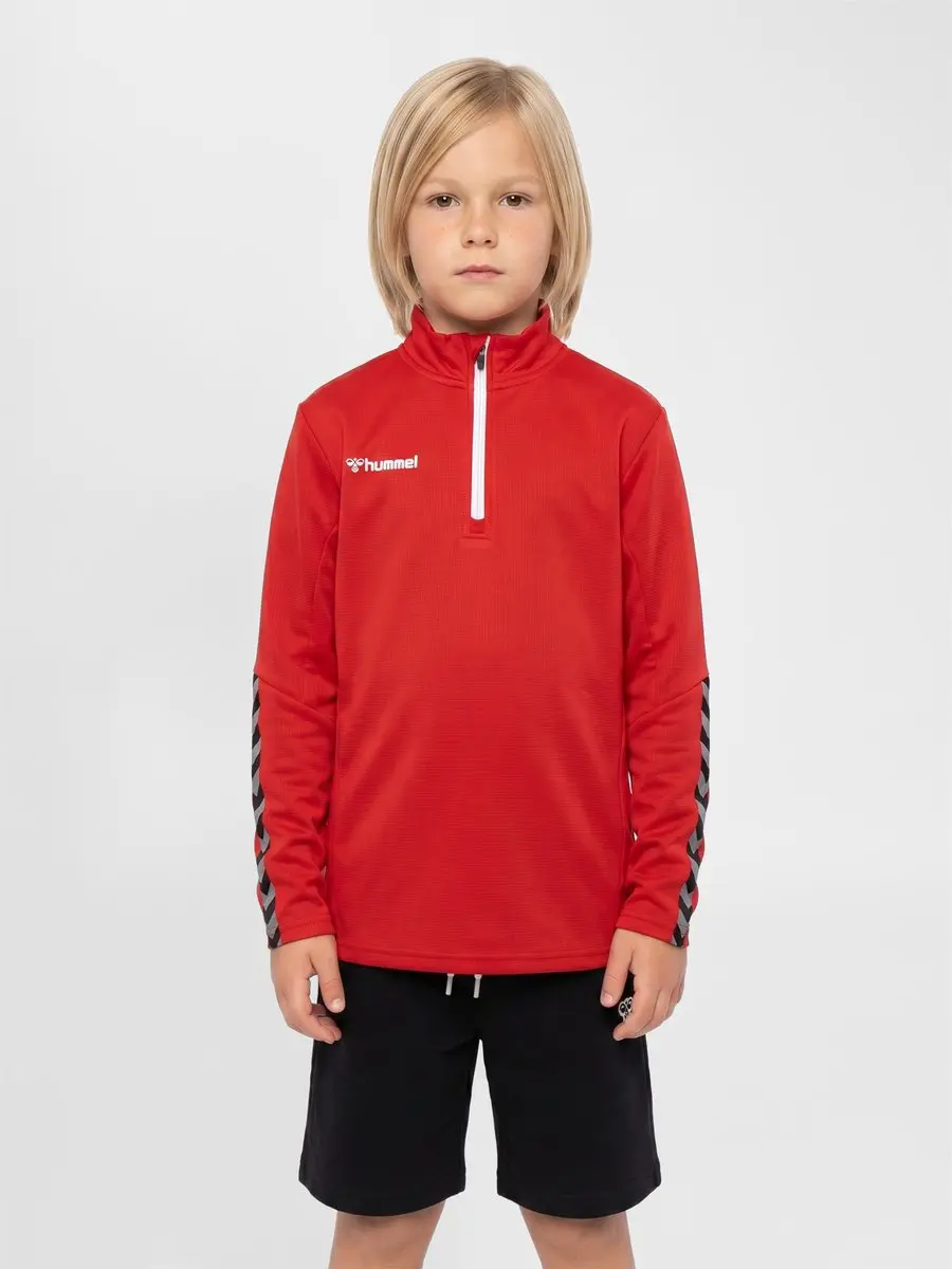 Hummel Authentic Kids Demi-Zip Sweatshirt - True Red - afbeelding 4 van 5