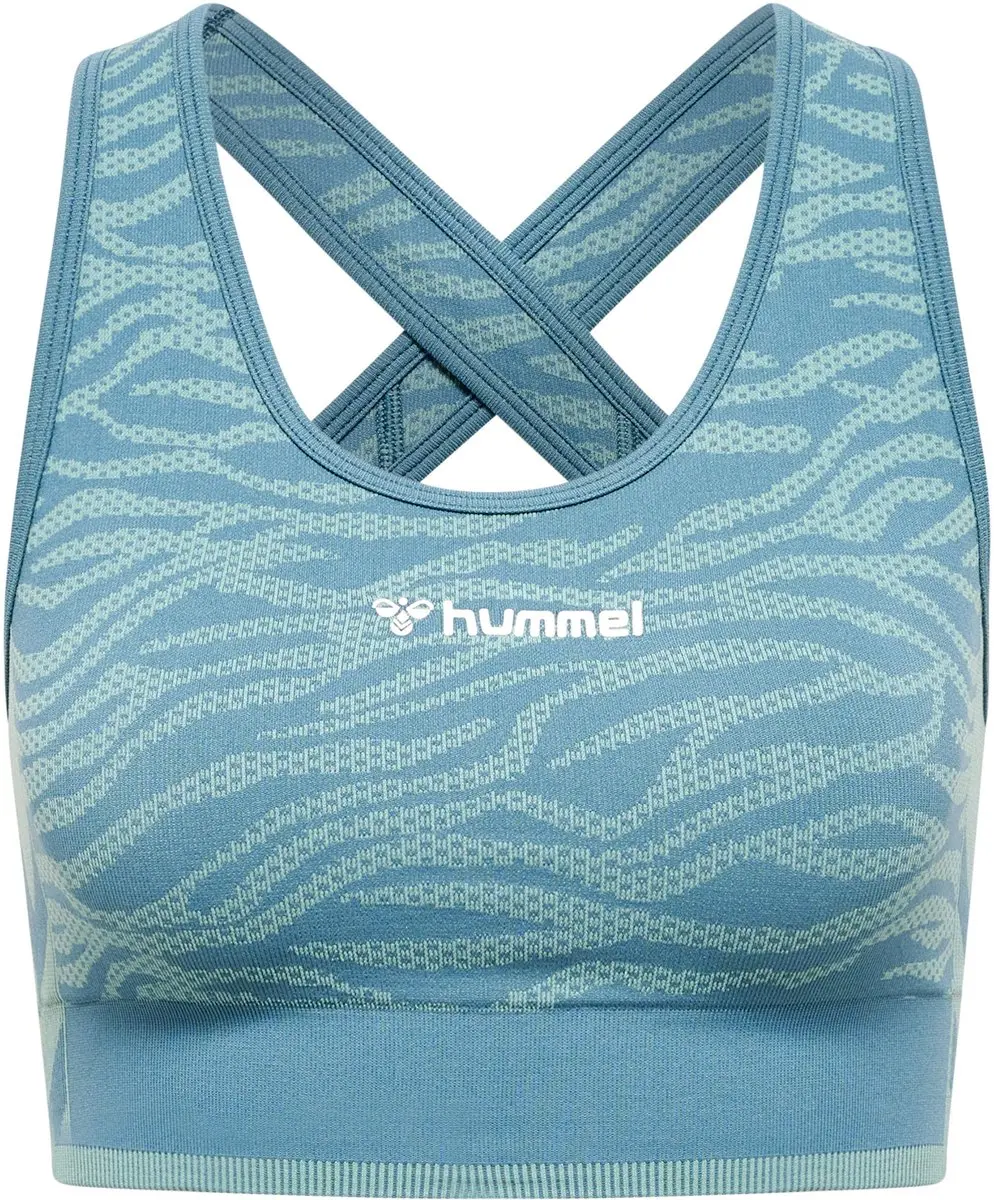 Hummel MT Saga Naadloze Sportbeha - XS - North Atlantic/Blue Surf Melange - afbeelding 3 van 6