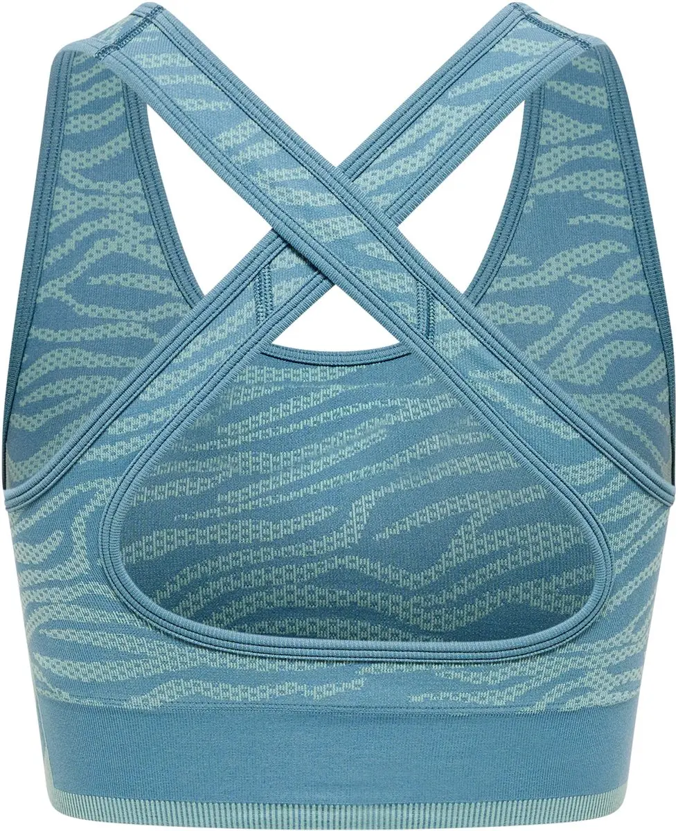 Hummel MT Saga Naadloze Sportbeha - XS - North Atlantic/Blue Surf Melange - afbeelding 2 van 6