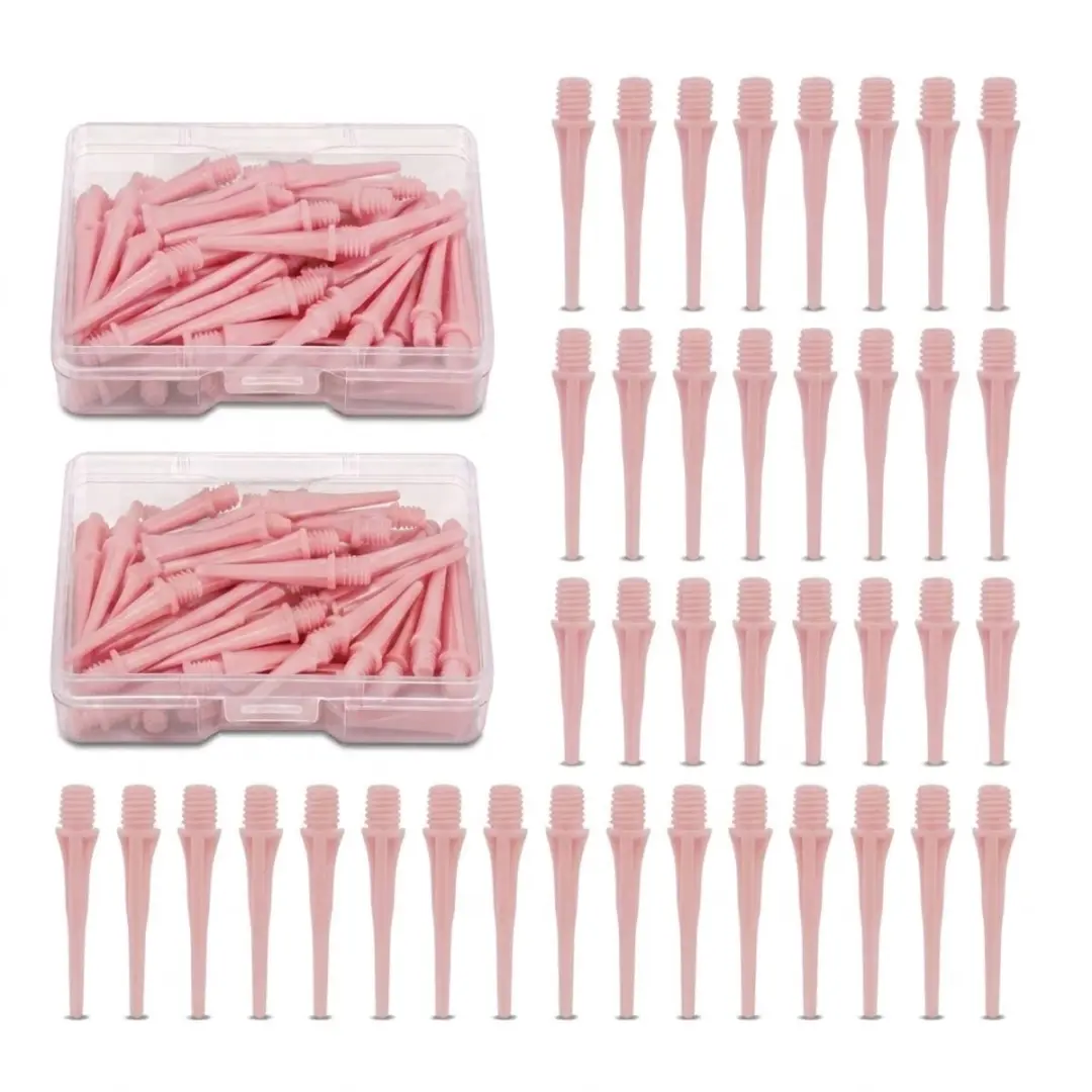 Roze dart tips soft tip set 180 stuks darts accessoires kunststof dart punten ve