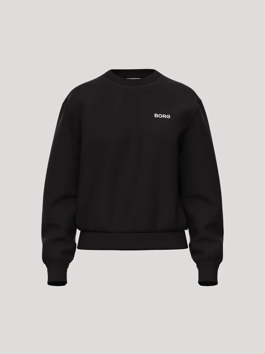 Björn Borg Essential 3 Sweater Dames Trui Met Lange Mouwen Vrouwen - Zwart - Maat XL