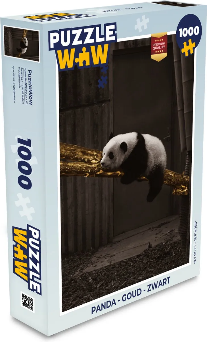 PuzzleWow Puzzel Panda Legpuzzel 1000 Stuks