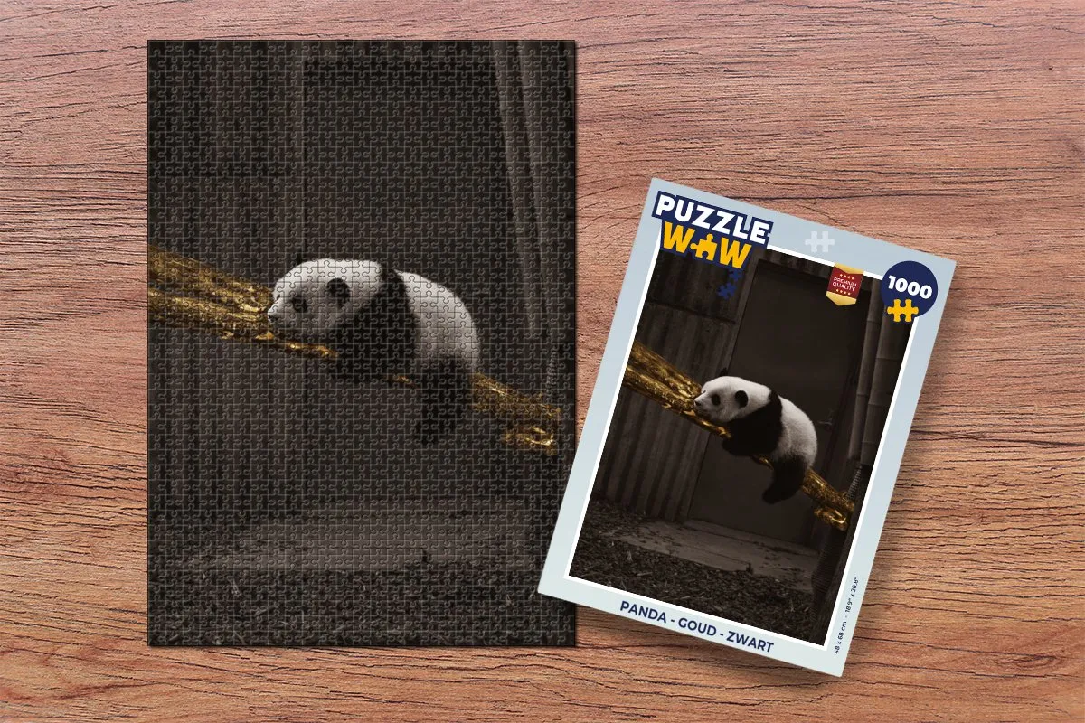 PuzzleWow Puzzel Panda Legpuzzel 1000 Stuks - Multicolor