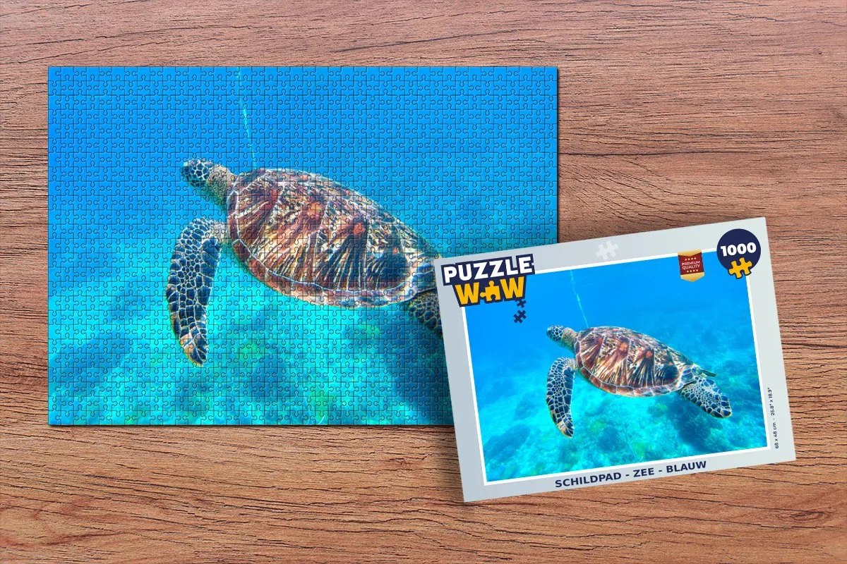 PuzzleWow Schildpad Zee Legpuzzel 1000 Stuks - Multicolor