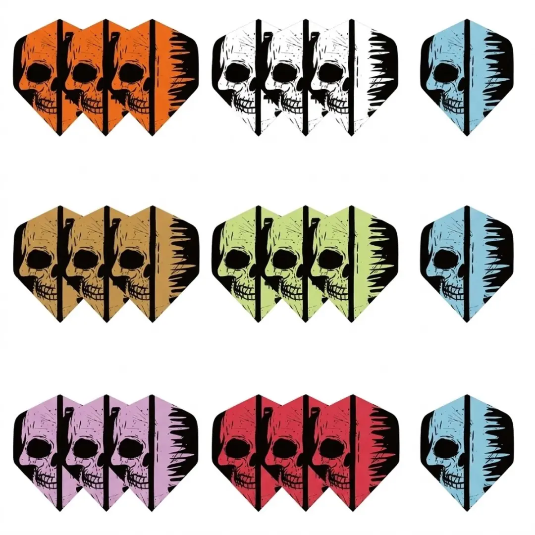 Multicolor dart flights set unisex schedel design 21 stuks dart flights flight w