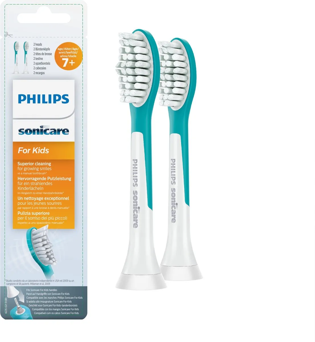 Philips Sonicare For Kids HX6042/33 Opzetborstels - 2 Stuks - Groen