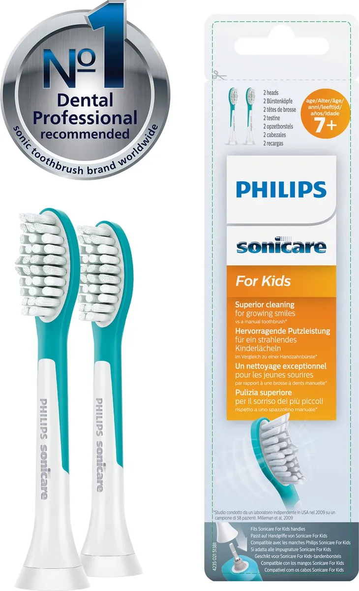 Philips Sonicare For Kids HX6042/33 Opzetborstels - 2 Stuks - Groen