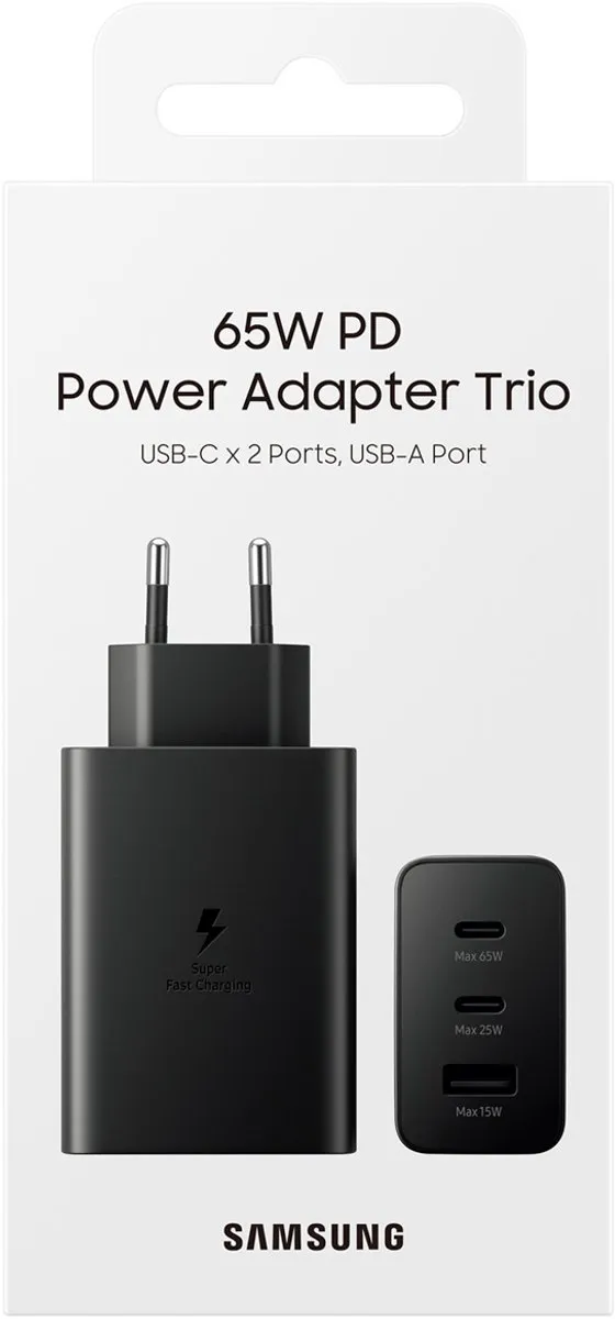 Samsung Travel Adapter Trio EP-T6530NBEGEU - 65W - Zwart