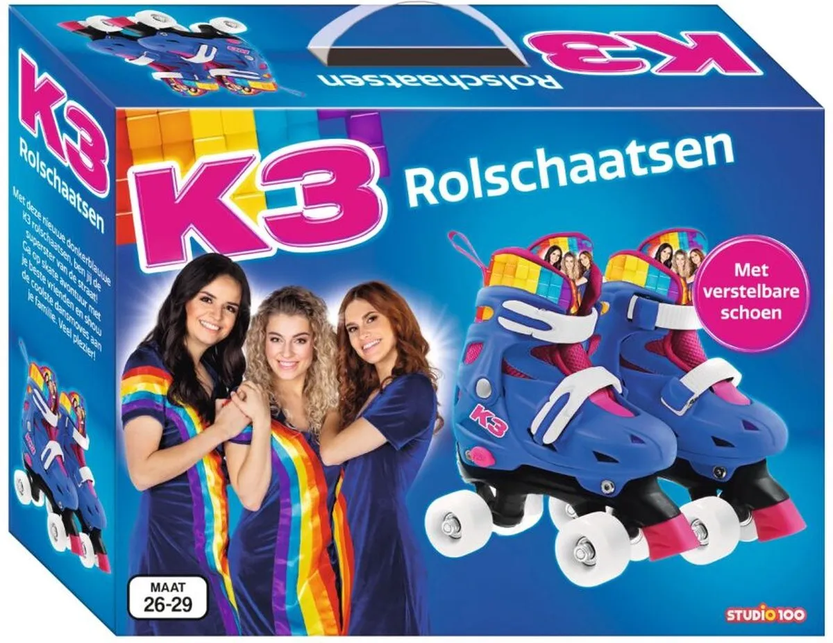 K3 Rolschaatsen Maat 26-29 - Regenboog - Verstelbaar